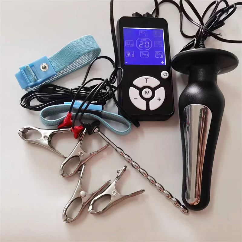 8 طرق صدمة كهربائية الشرج بعقب المكونات المعدنية الحلمات كليب مجرى البول السبر القضيب المدرب خواتم الديك الجنس لعب للنساء الرجال #2