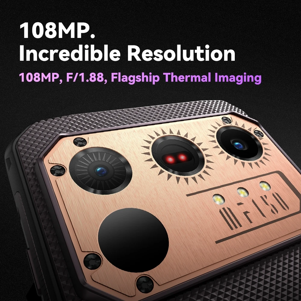 IF150-Téléphone portable robuste Raptor, 6.8Hz, Android 13, Octa-Core, batterie 120 mAh, appareil photo 108MP, vision nocturne, 10000