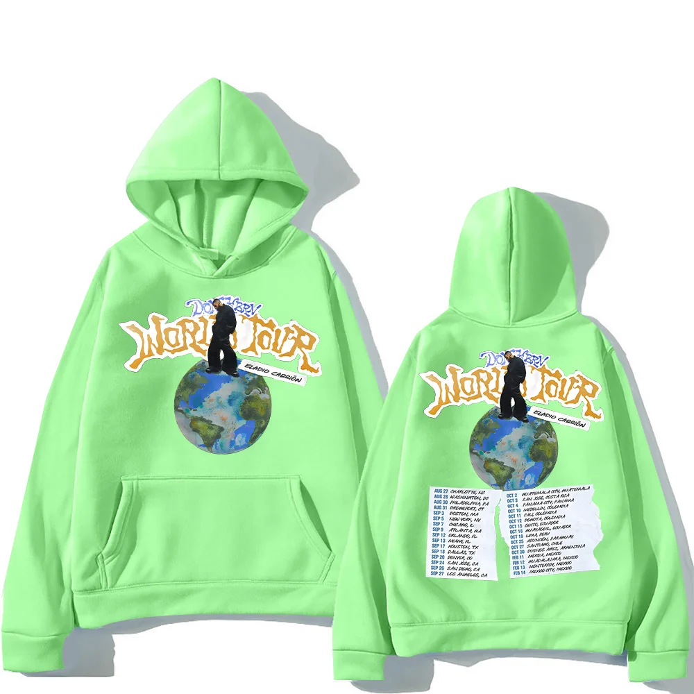 Rapper Eladio Carrión Hip Hop Street Hoodies Eladio Carrión DON KBRN Tur Dunia Kaus Kasual Fashion Longgar Pullover Uniseks