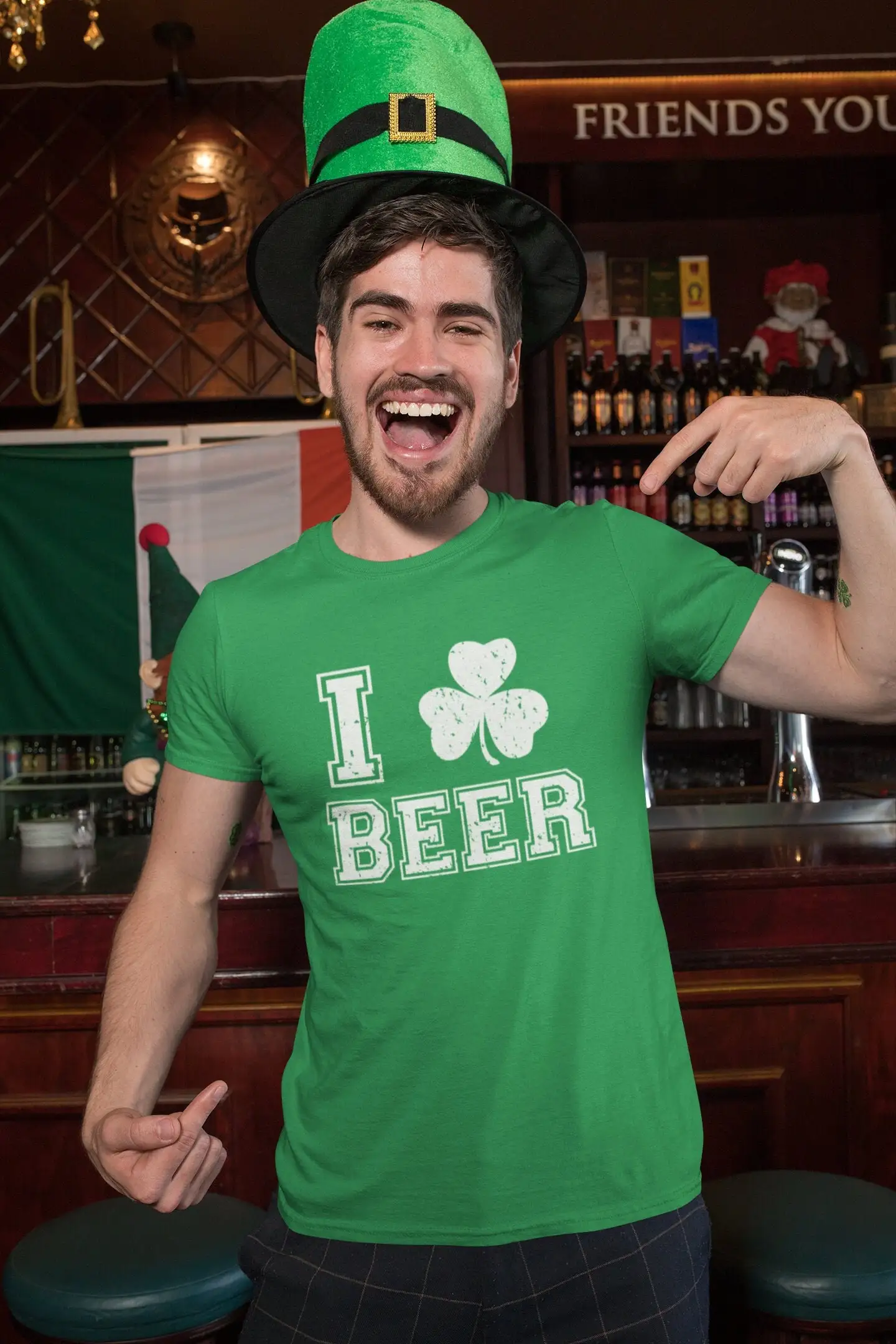 Saint Patrick'S Day T Shirt I Love Beer Ireland Irish Shamrock Lover Party Holiday Costume For Him