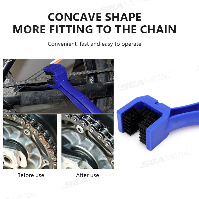 فرشاة تنظيف سلسلة الدراجات النارية من SEAMETAL، فرشاة سلسلة الدراجات الجبلية، فرشاة دولاب الموازنة، سلاسل التنظيف، إزالة الصدأ