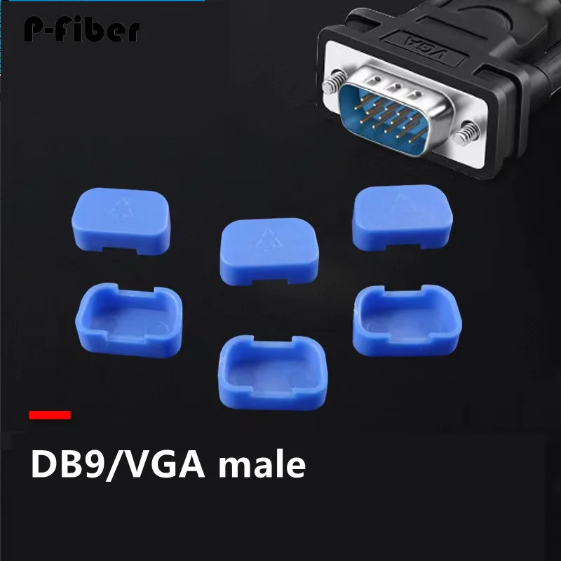 dust cap VGA 500pcs male protective sleeve VGA needle dust cap DB9 monitor connecting cable plastic cover P-fiber