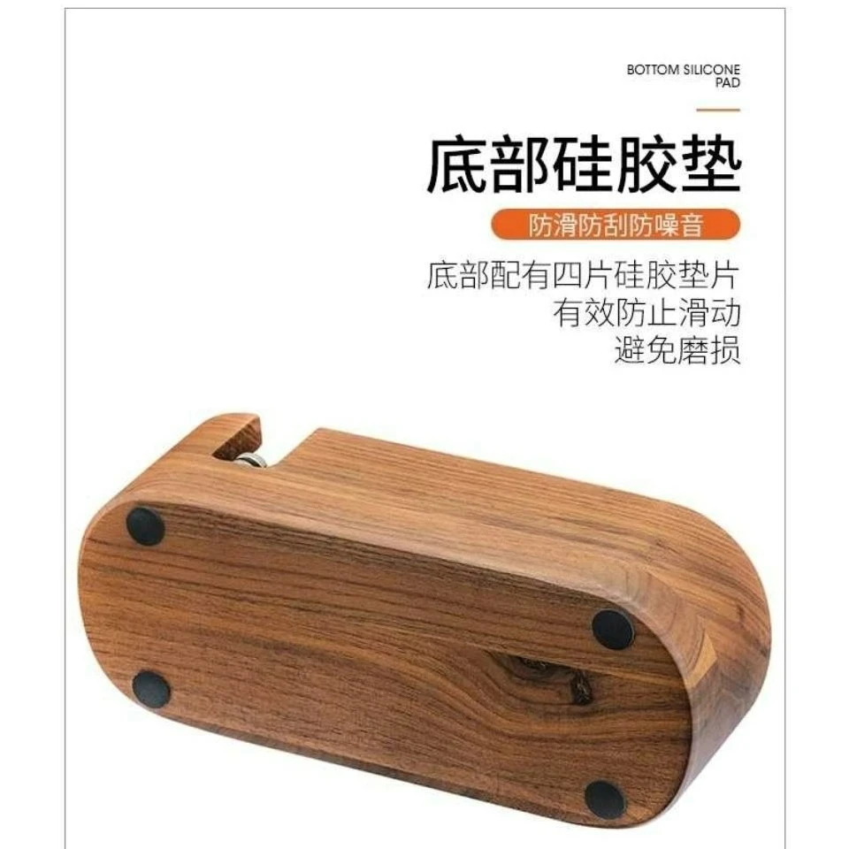 Be suitable for solid wood walnut coffee powder press seat storage filling base coffee machine handle placement rack powder