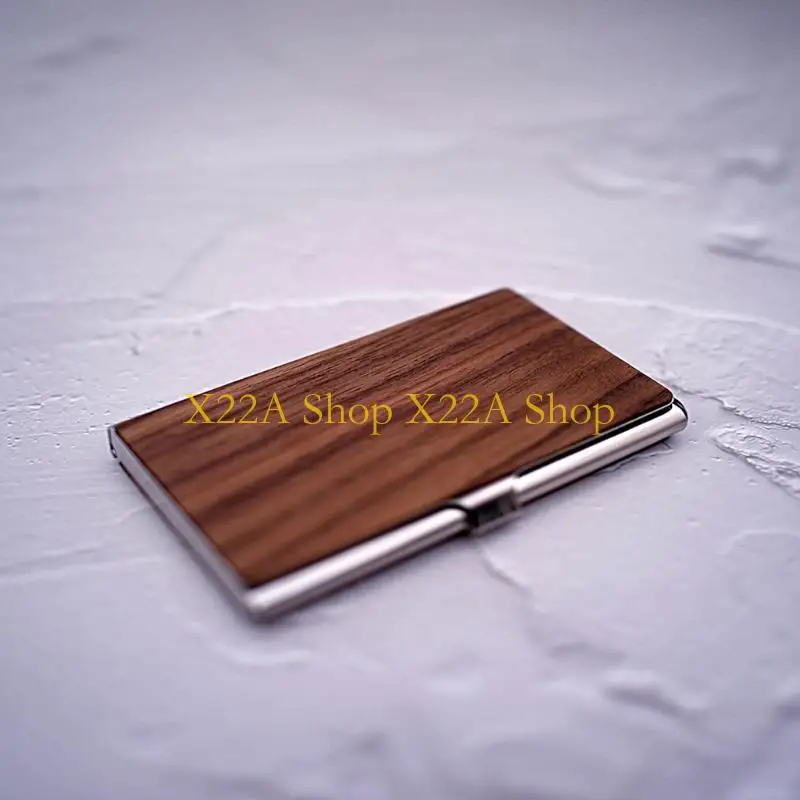 

Уникальная деревянная коробка-держатель для карточек для мужчин и женщин, тонкая карта из черного ореха, удостоверение личности,