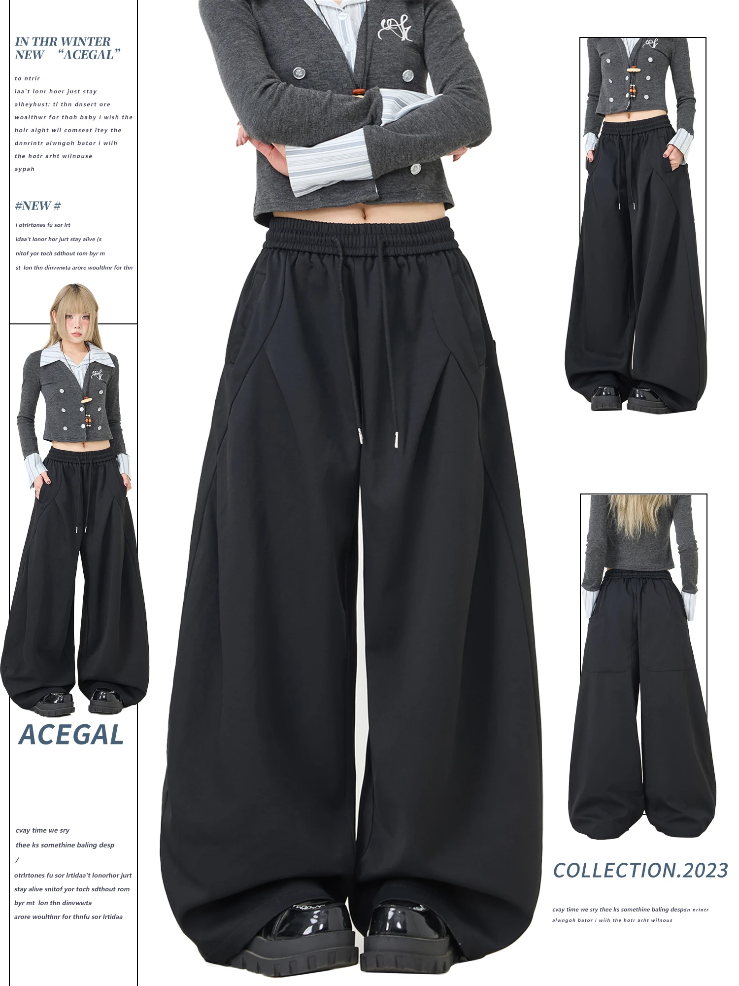 

American Sle Loose Bla Sweatpants Men's Women's Wide Leg Pants Knife ape Casual Straight Sport Trousers