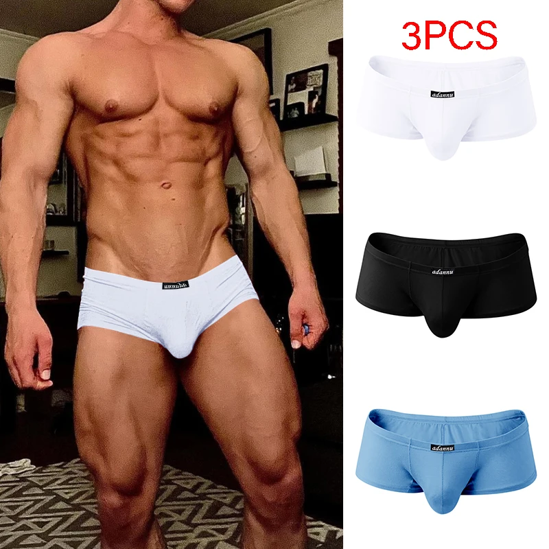 

3PCS Slimming men's Modal sexy low waist, hip, sporty, comfortable, seamless four-corner shorts