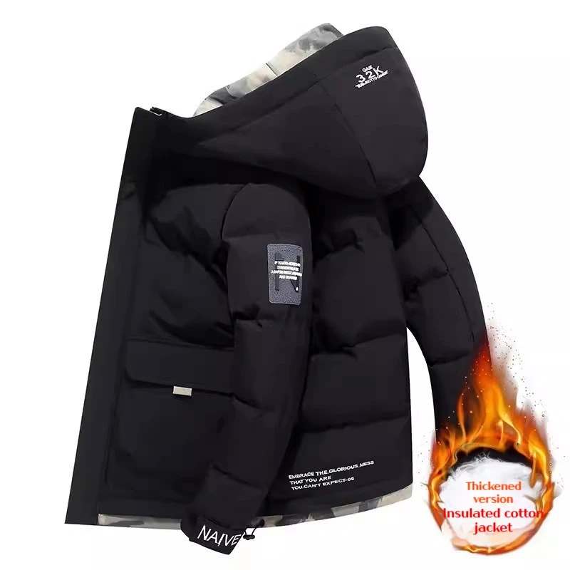 

Winter Men's Cotton Padded Jacket Men's Coat Short Warm Coat Korean Fashion Parka Outdoor Sport Jacket for Men Men Large Sizes