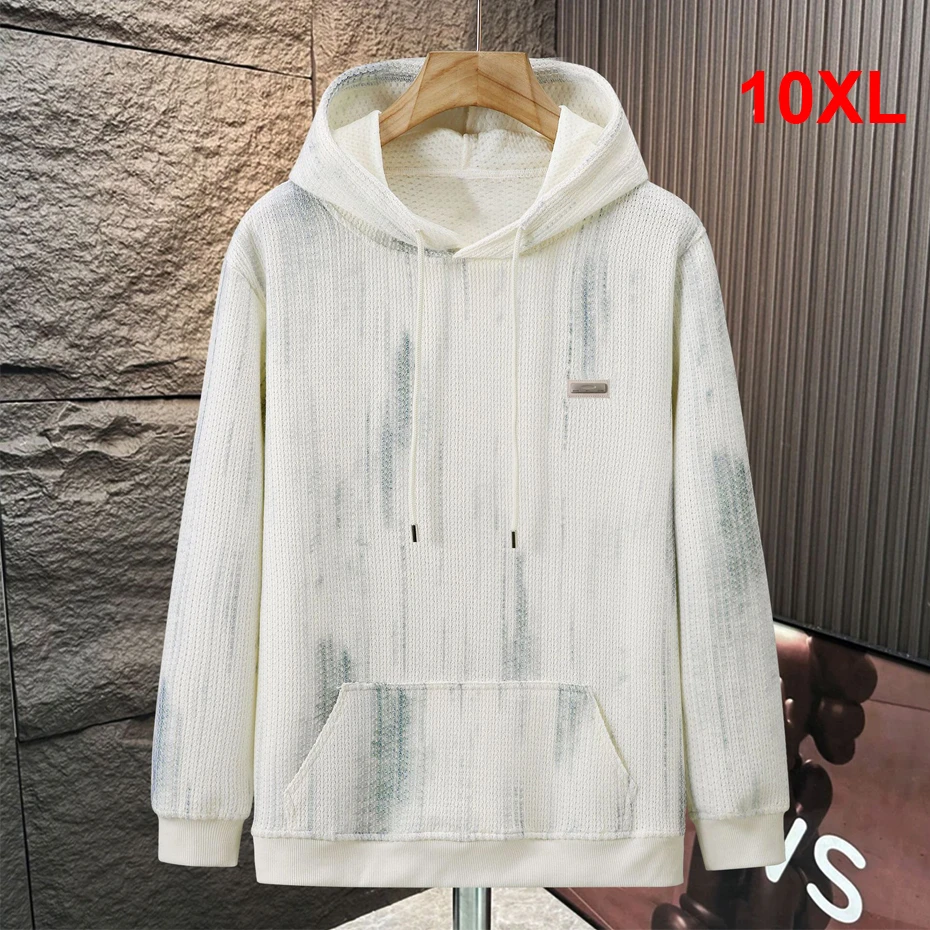 

10XL Plus Size Hoodie Men Fashion Casual Tie Dye Hoodie Spring Autumn Hooded Pullover Male Big Size