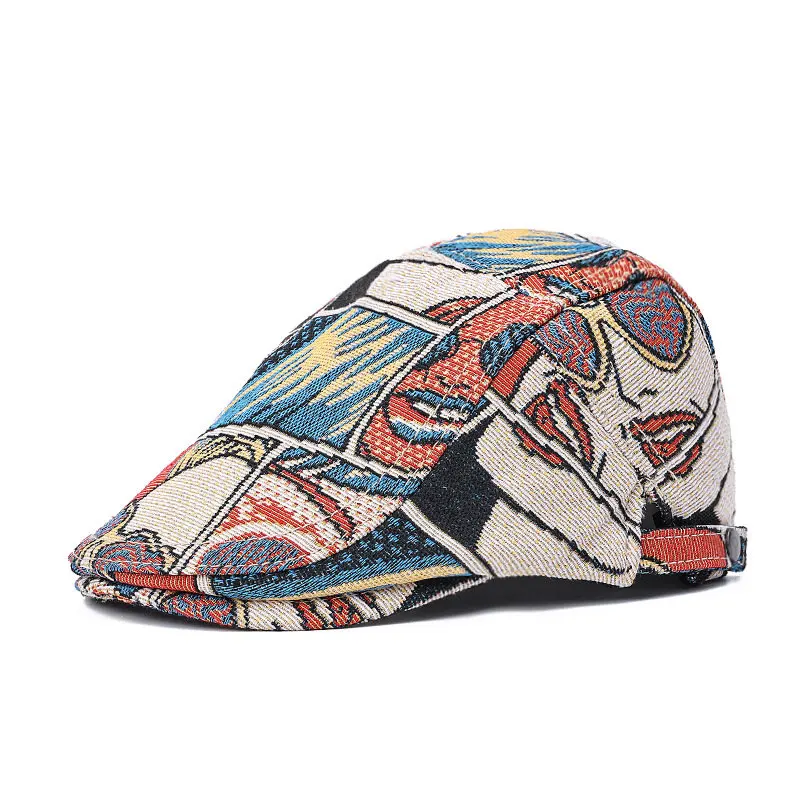 2024 Four Seasons Cotton Solid Newsboy Caps Men Flat Peaked Cap Women Painter Beret Hats 105