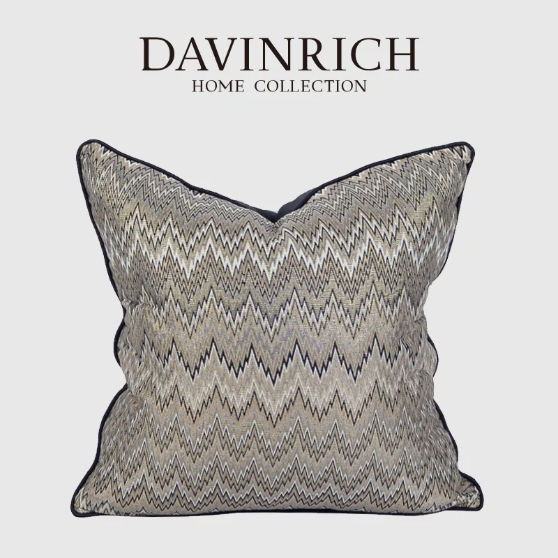 

Наволочка жаккардовая DAVINRICH с геометрическим узором, современная простота, кофейный/коричневый цвет, роскошная наволочка для дивана, кровати, дивана
