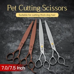 Japonês 440c aço inoxidável cão tesoura 7.0/7.5 Polegada reta cão tesouras de corte de cabelo ferramenta profissão pet grooming tesoura