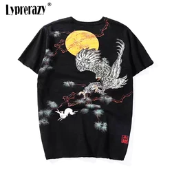 Lyprerazy Glede Rabbit Embroidery Men's T-shirt Retro Harajuku Summer Casual Short-sleeved Top Tees