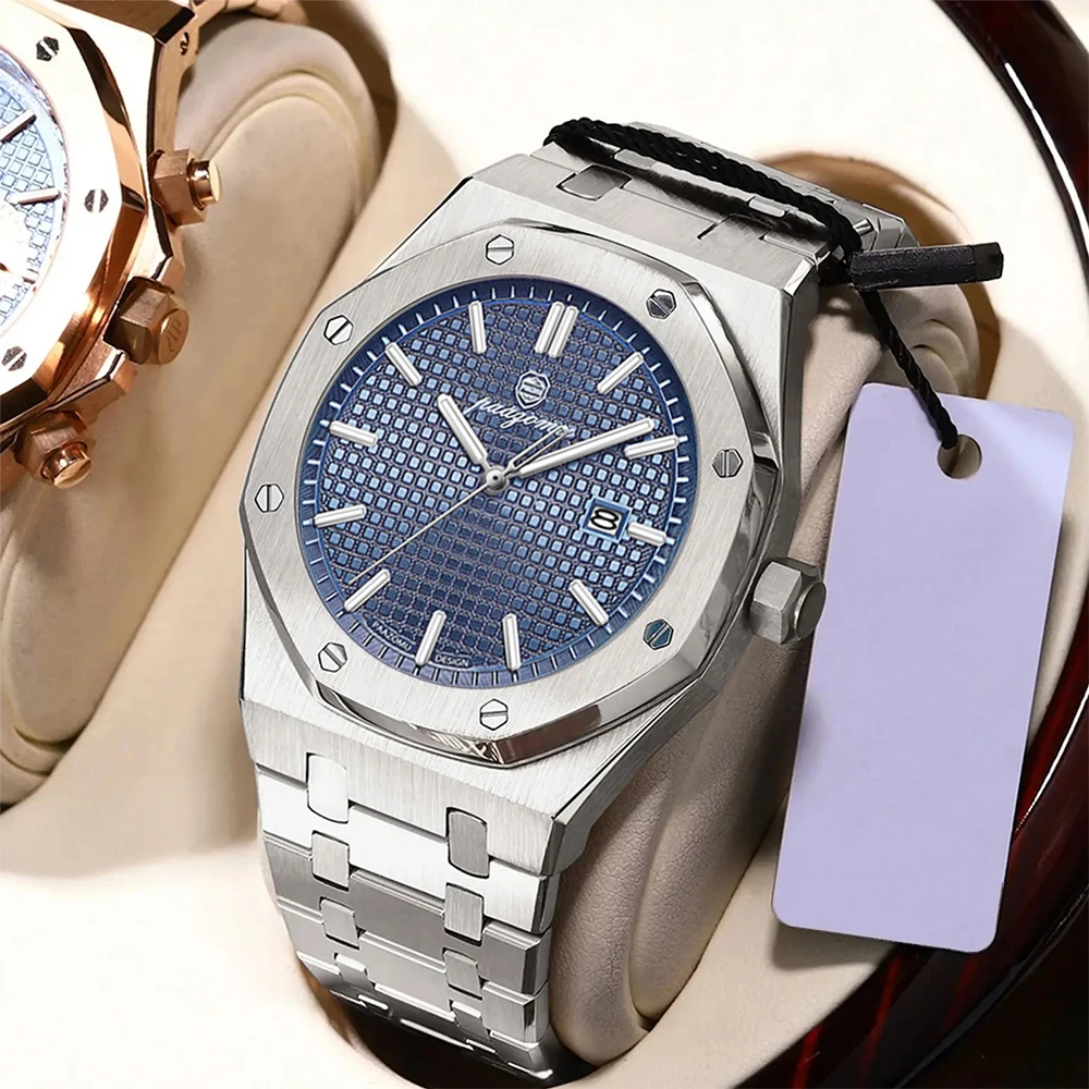 

PAAZOMU Luxury Original Man Clock Date Luminous Waterproof Stainless Steel Men Wristwatch Business Fashion Quartz Men's Watches