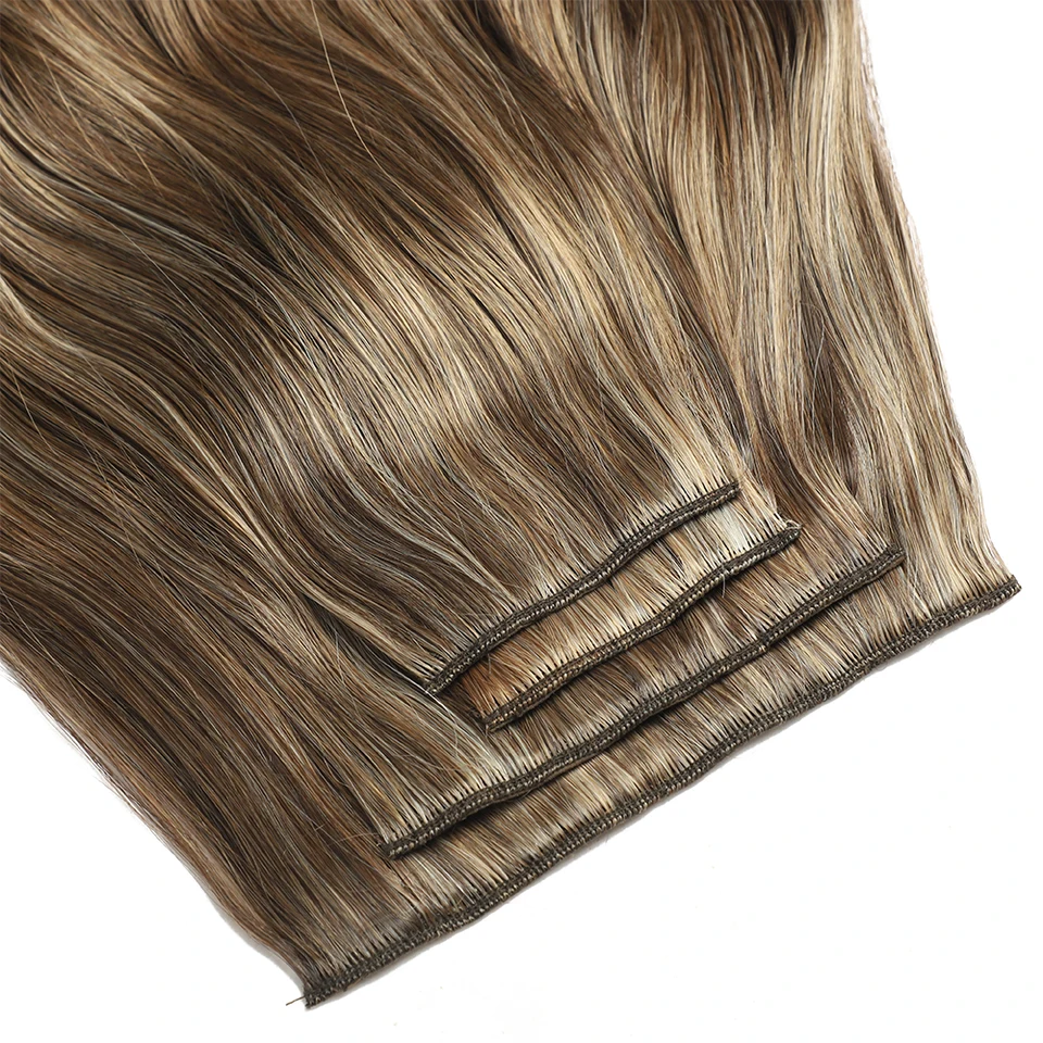 Extensiones de cabello con clip, onda natural con reflejos, 22 pulgadas, 4 piezas, 220g, fibra sintética resistente al calor 5