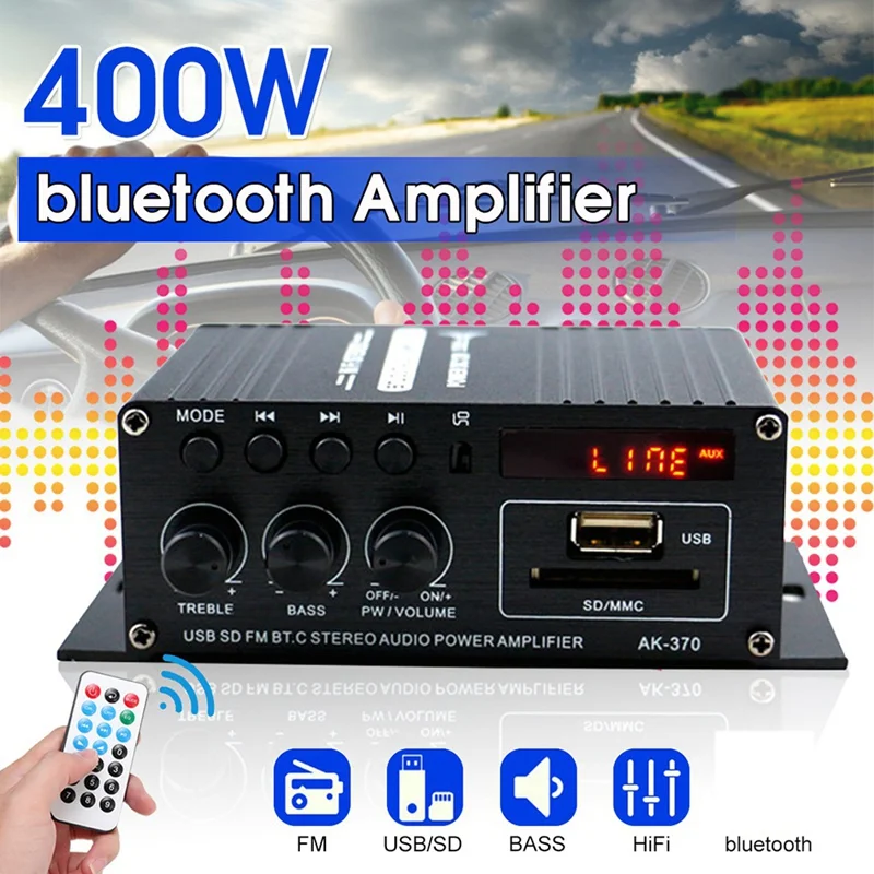 

APPLIA-Digital Audio Amplifier 2.0 Channel Auto Music Subwoofer Speaker 20W+ 20W Mini HIFI Stereo USB OTG Input
