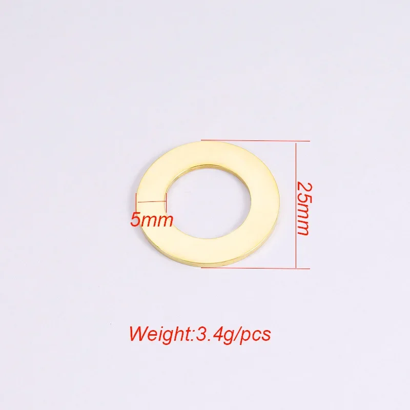 New 20Pcs 25mm Hollow Circle Charms Mirror Polished Stainless Steel Round Connector Charms For DIY Braid Bracelet Necklaces