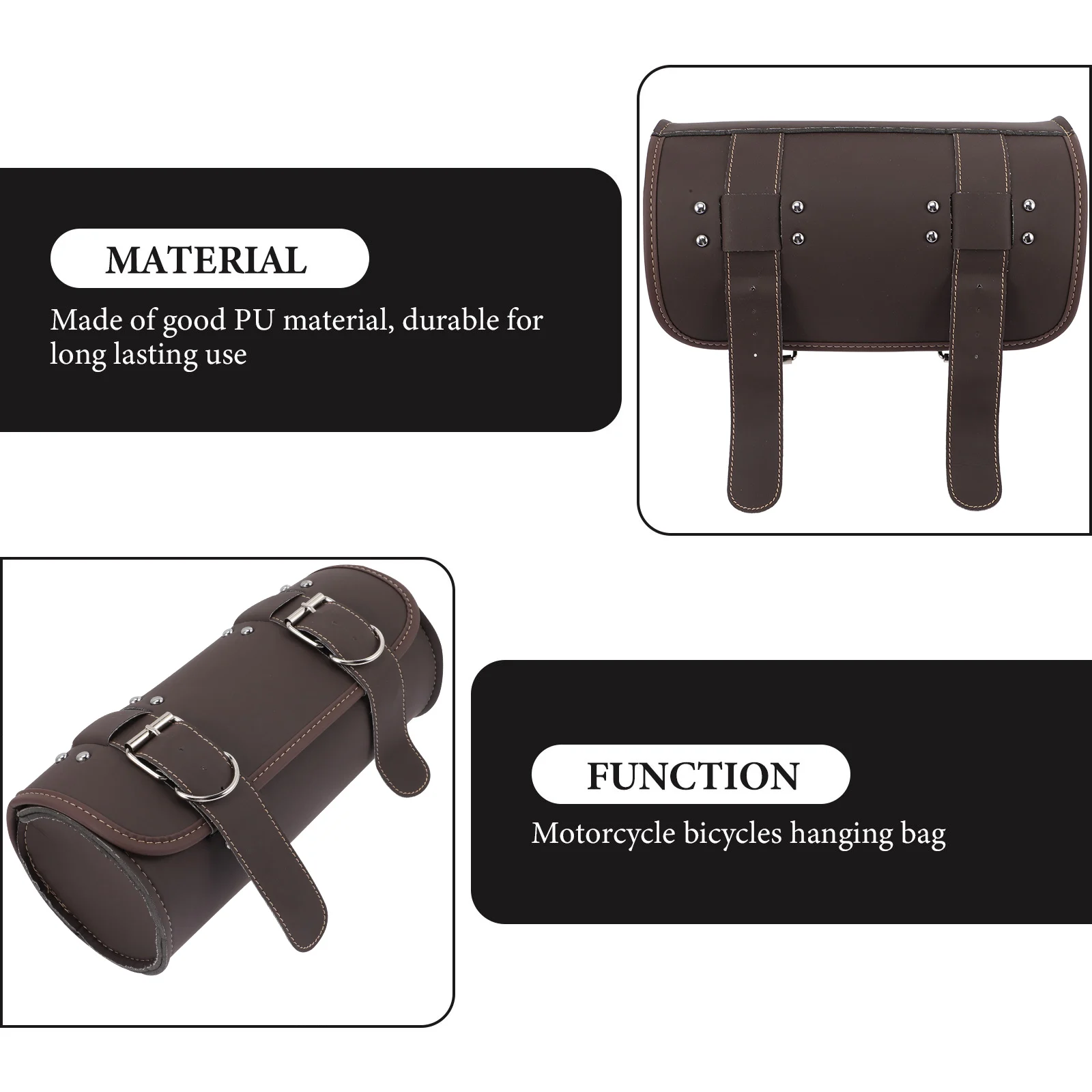 

Motorcycle H Bag PU Soft Ergonomic Shockproof Waterproof Storage Pouch For Bikes Travel Gifts Motorcycle Bags Fork