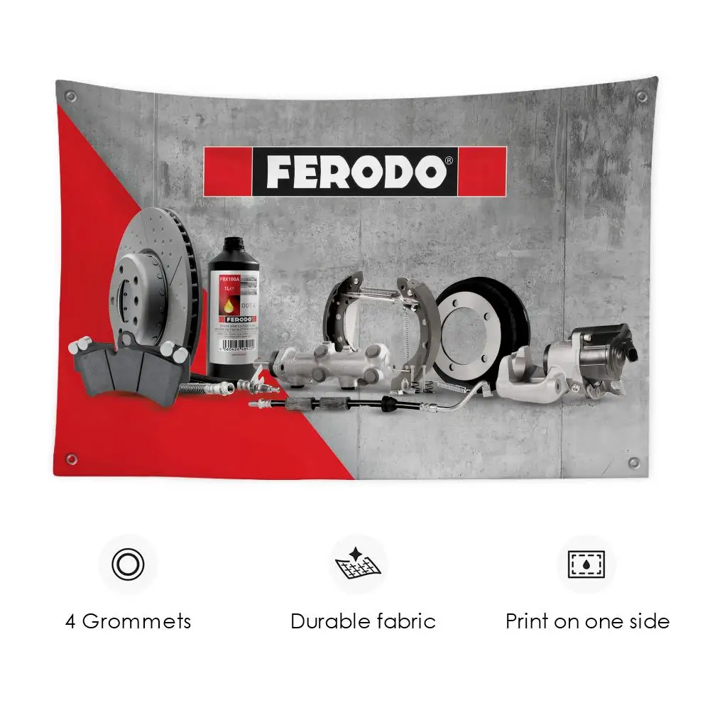 

F-Ferodos Auto Parts Flags 3x5 Ft custom Banner for Garage Door room decor Wall Out Decoration With Metal buckle