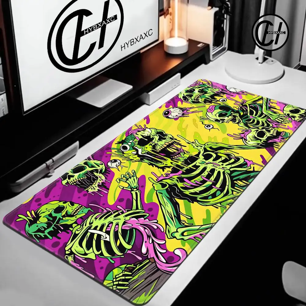 Neon Slime Skulls Magic Party Game Mat Durable Rubber for MTG&TCG Games 35X60cm Mouse Pad Offices Desk Mats Friendly Design