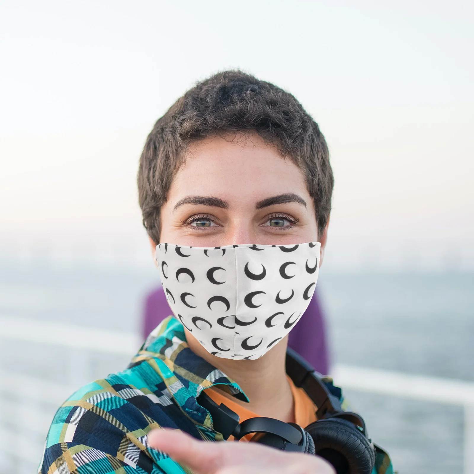 

Мягкая тканевая маска для лица, двухслойная, стильная, моющаяся, многоразовая для женщин, пылезащитная, дышащая, удобная, модная маска