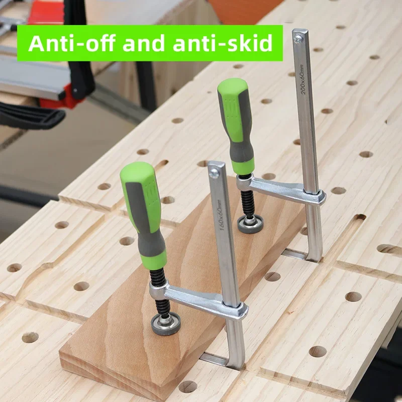 MFT and Track Saw Quick Guide Rail Clamp with Plastic Handle Screw Action Arm for Woodworking MFT Table and Cutting Tracks1/2PCS