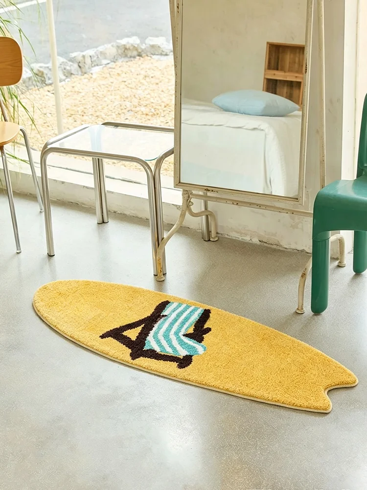 Absorbent Bathroom Carpet Long Strip Bedroom Anti-Slip Floor Mat Polyester Fiber Machine Woven Strong Noise Reduction Ability