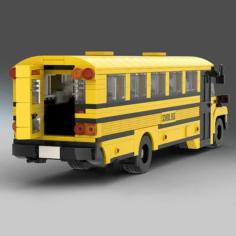 City Traffic Vehicle Car Model Moc Building Bricks School Bus Technology Modular Blocks Gifts Christmas Toys DIY Sets Assembly