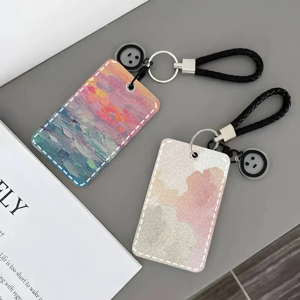 

Кожаный брелок-картхолдер «Красочные облака» для карт доступа и ключей