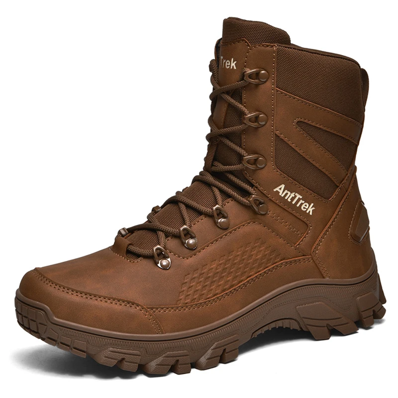 Outdoor Combat Tactical Boots For Men Desert Boots Wear-resistant Non-slip Hiking Boots Side Zipper High-top Men Boots Quality