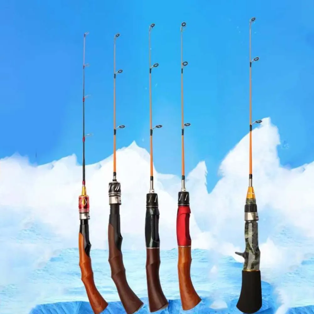 

1 шт. удочка для зимней удочки 50/60/70 см 2 секции портативная прямая ручка твердая удочка для креветок зимние аксессуары для зимней подледной рыбалки