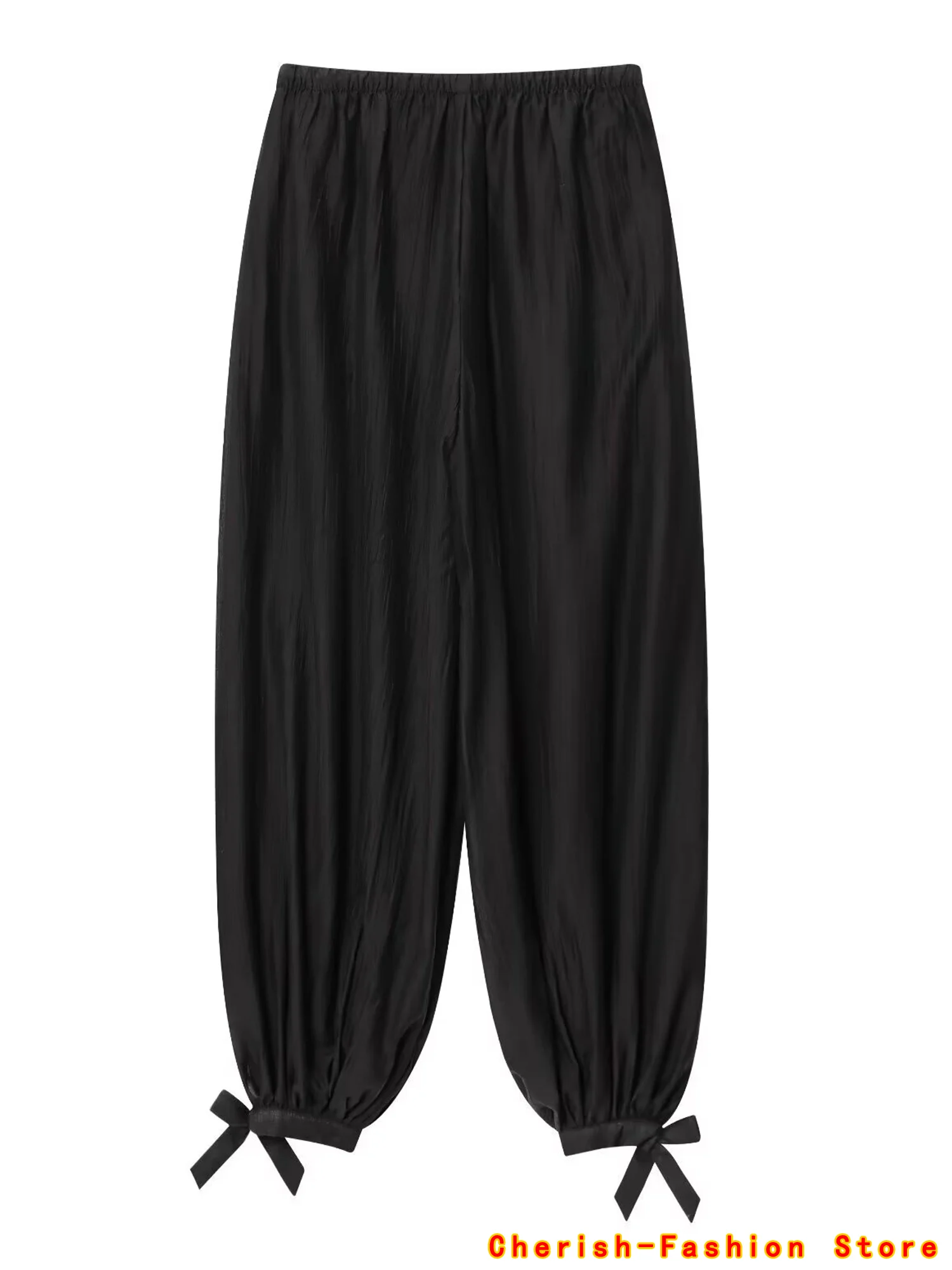 Vintage Fashion European and American Style Autumn New Loose Fluffy Pants Chic Cuff Casual Pants Trousers Mujer Holiday Boho Hot
