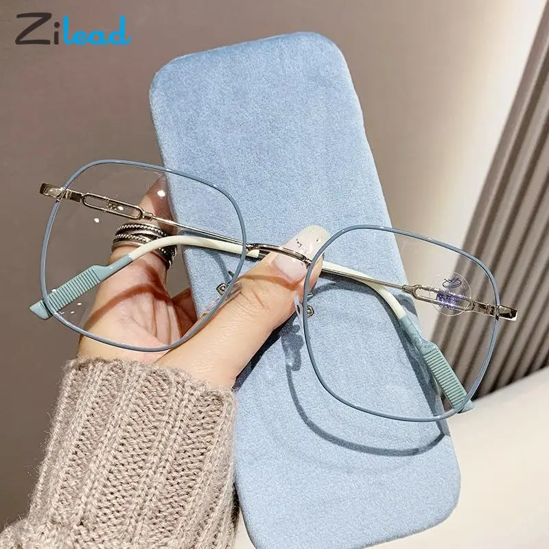 

Zilead Fashion Metal Myopia Glasses Women Men Anti Blue Light Ultralight Nearsighted Eyeglasses Unisex HD Myopic Eyewear 0-1-5