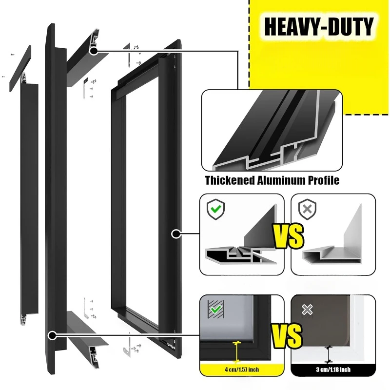 Extra Large Dog Door for Exterior Doors, Heavy Duty Aluminum Doggy Door for Extreme Weather, Cutout Size 14 1/2''W x 25 1/8''H