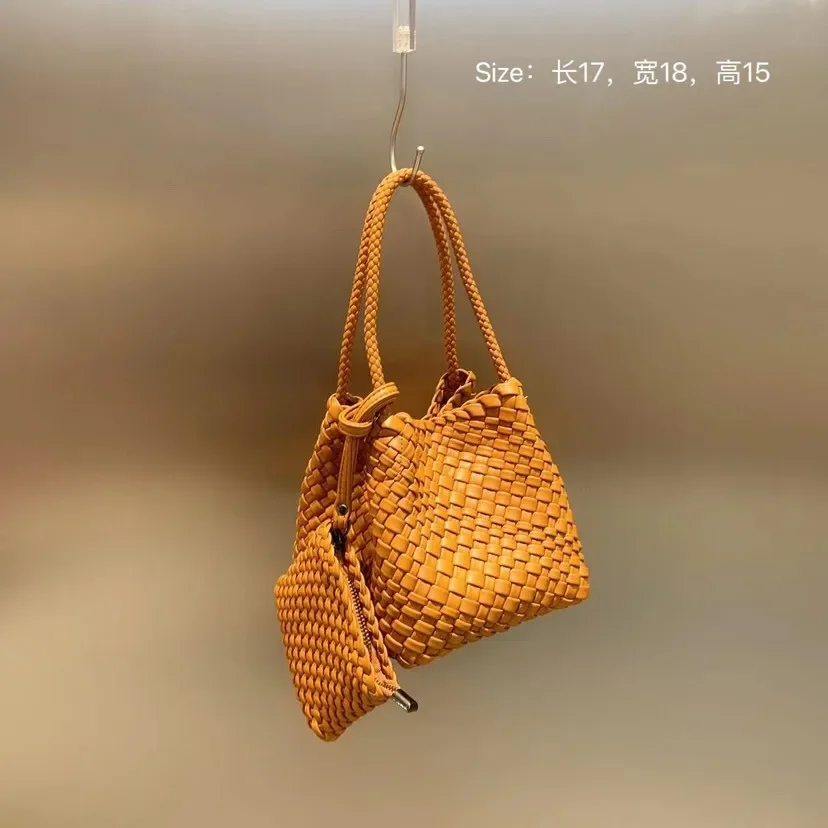 Luxury Designer Brand New High-quality Vintage Woven Women's Tote Bag Female Shoulder Underarm Basket Bag Hot Sale Free Shipping