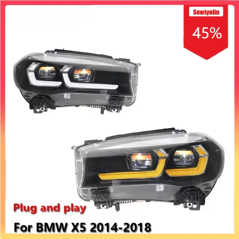 

Автомобильные лазерные фары, аксессуары для авто для BMW X5 F15 2014-2018, авто противотуманные фары DRL, стоп-сигнал, указатель поворота, Plug and Play