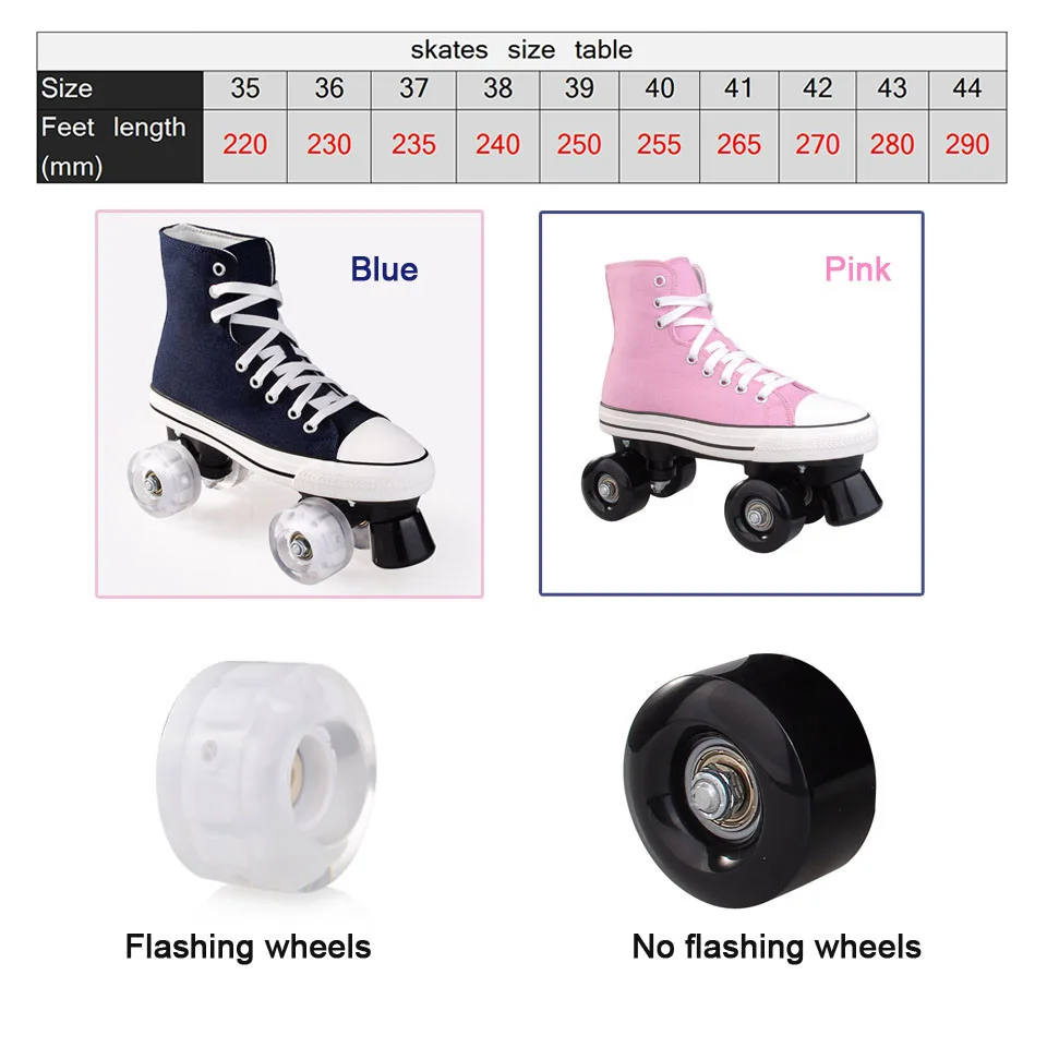 Professional Adult Quad Skates Double Row Roller Skates Unisex Canvas Shoes For Lovers Two Line Flashing Wheels Patines