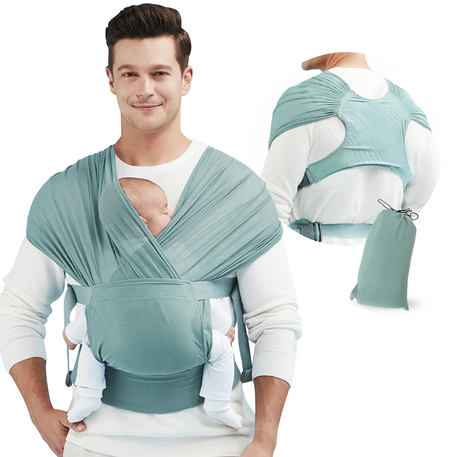 All-in-1 Stretchy Baby Wraps Baby Sling Infant Carrier Nursing Cover Hands Free Baby Wrap X Baby Carrier Great Baby Shower Gift