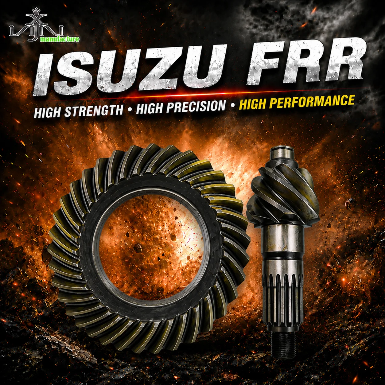 For 342mm 16T Ring and Pinion Set FRR FSR FTR Forward Truck Crown Wheel Pinion Spiral Bevel Differential Gear for Isuzu