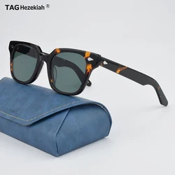 TAG Hezekiah luxury Brand vintage Sunglasses Men Women GROBER-11 Retro Sunglass Men's UV400 Square Fashion Acetate Sun glasses
