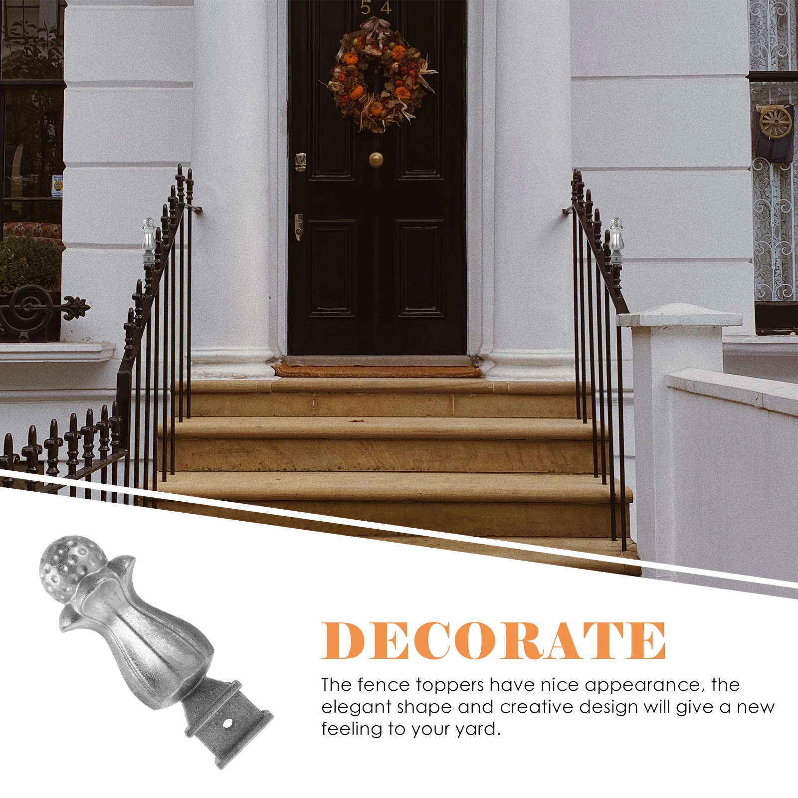 2 шт., алюминиевый художественный наконечник для забора