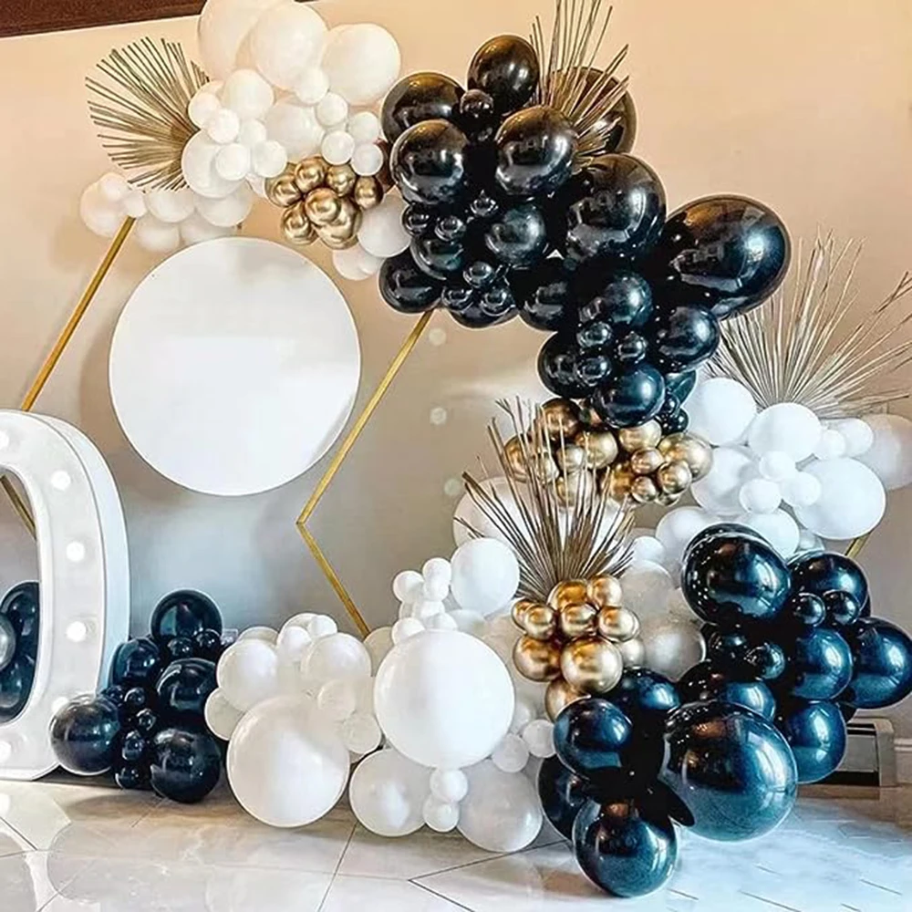 Birthday Balloons Garland Arch Black White Latex Balloon Kit Kid Baby Shower Party Decor Wedding Anniversary Decoration Supplies