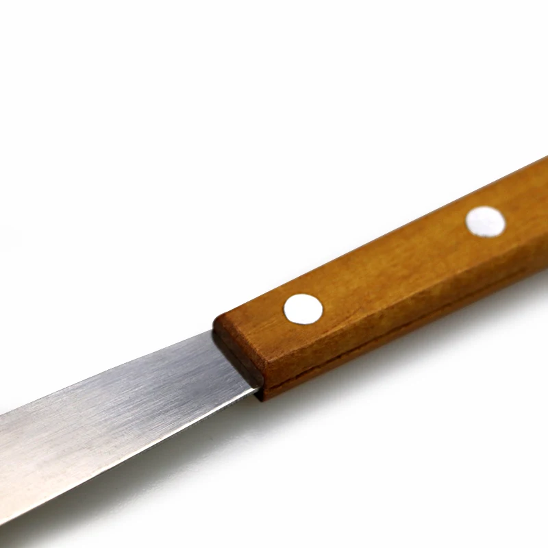 1pc Dental Spatula Gypsum Wooden Handle Knife Metal Spatula Plaster Mixing Knife For Dental Lab