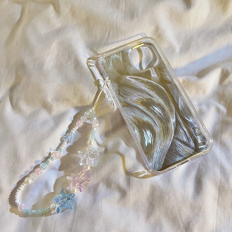 Pentagram Beading Phone Strap Charm Chain Phone Case Hanging Rope Cellphone Lanyard Keychain Woman Girl Bag Camera Pendant