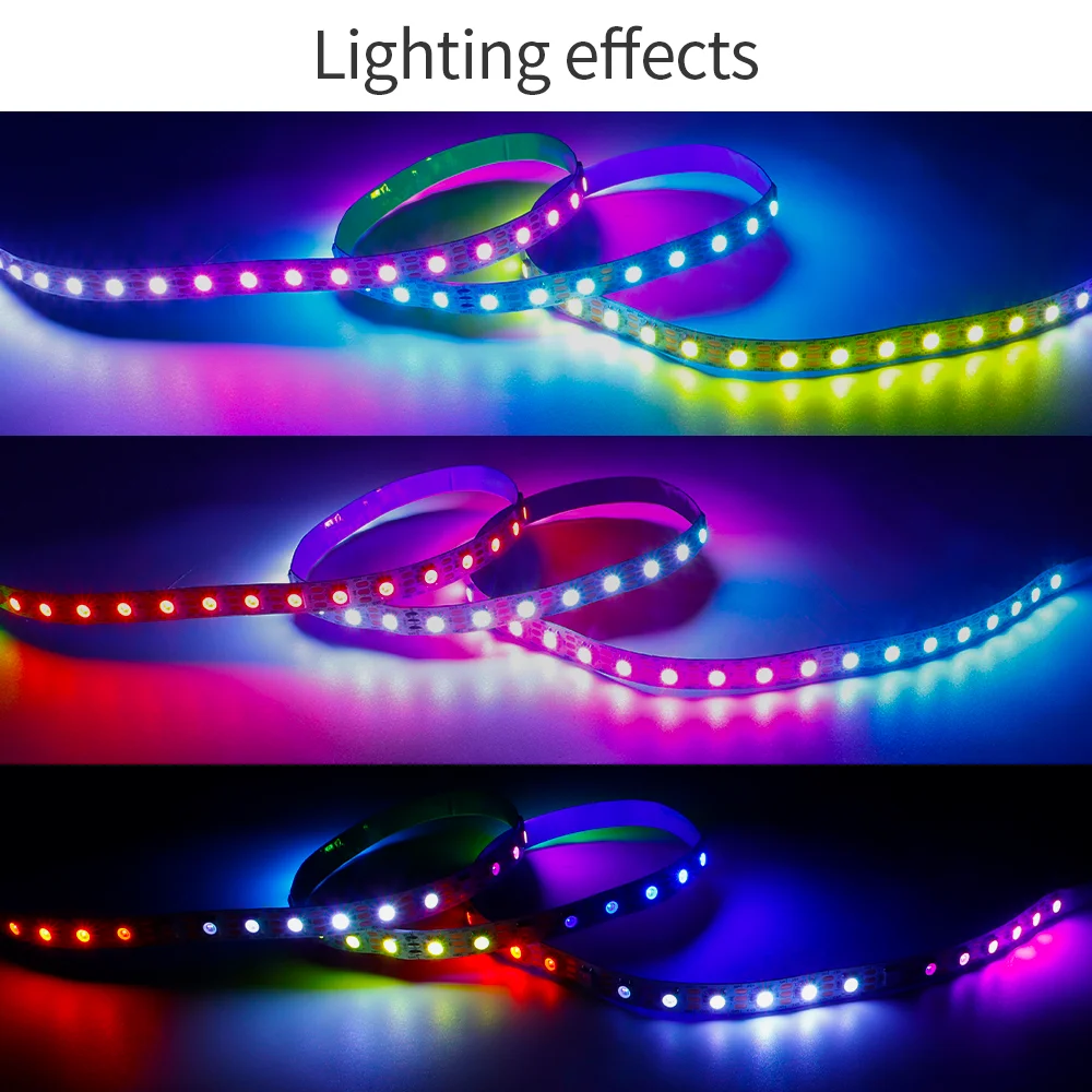 Luzes LED Flexible Dream Color, Tiras de iluminação endereçáveis individualmente, WS2812B, WS2812, RGB, Smart, DC5V, 30, 60, 74, 96, 144LEDs