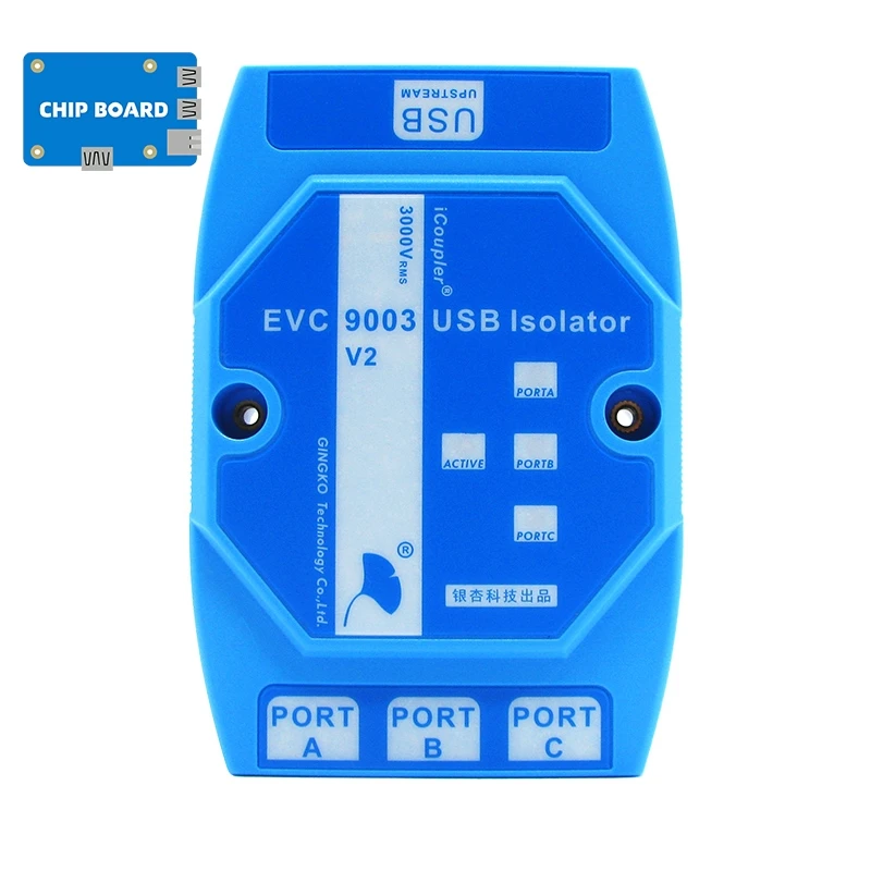 

GINGKO EVC9003 USB 2.0 Full-Speed Isolator Hub - ADuM4160 Based Computer Interface Expander with Ground Loop Protection