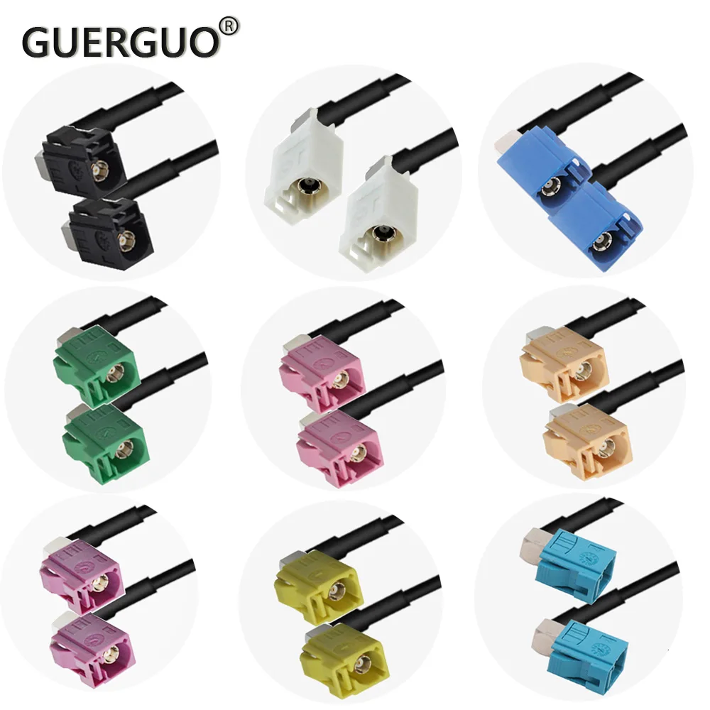 Fakra RG174 Cable ABCDEGHIKZ Type Adapter Female 90Degree Pigtail Radio Extension Coax Cable GPS RF Communication System