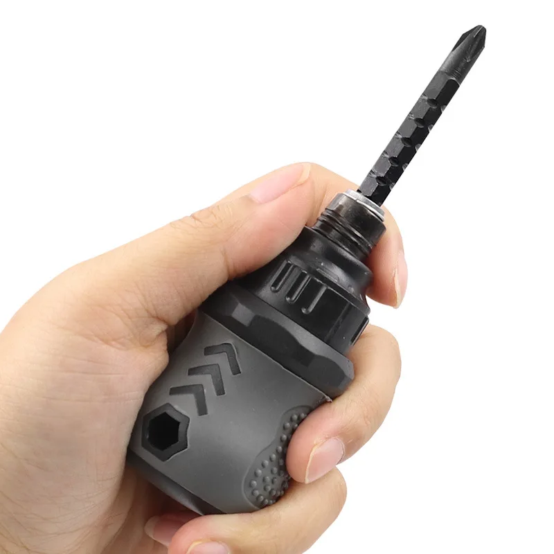 

Retractable Dual Purpose Cross Slotted Adjustable Screwdriver Short Radish Head Mini Screwdriver Fat Ratchet Wheel Screwdriver