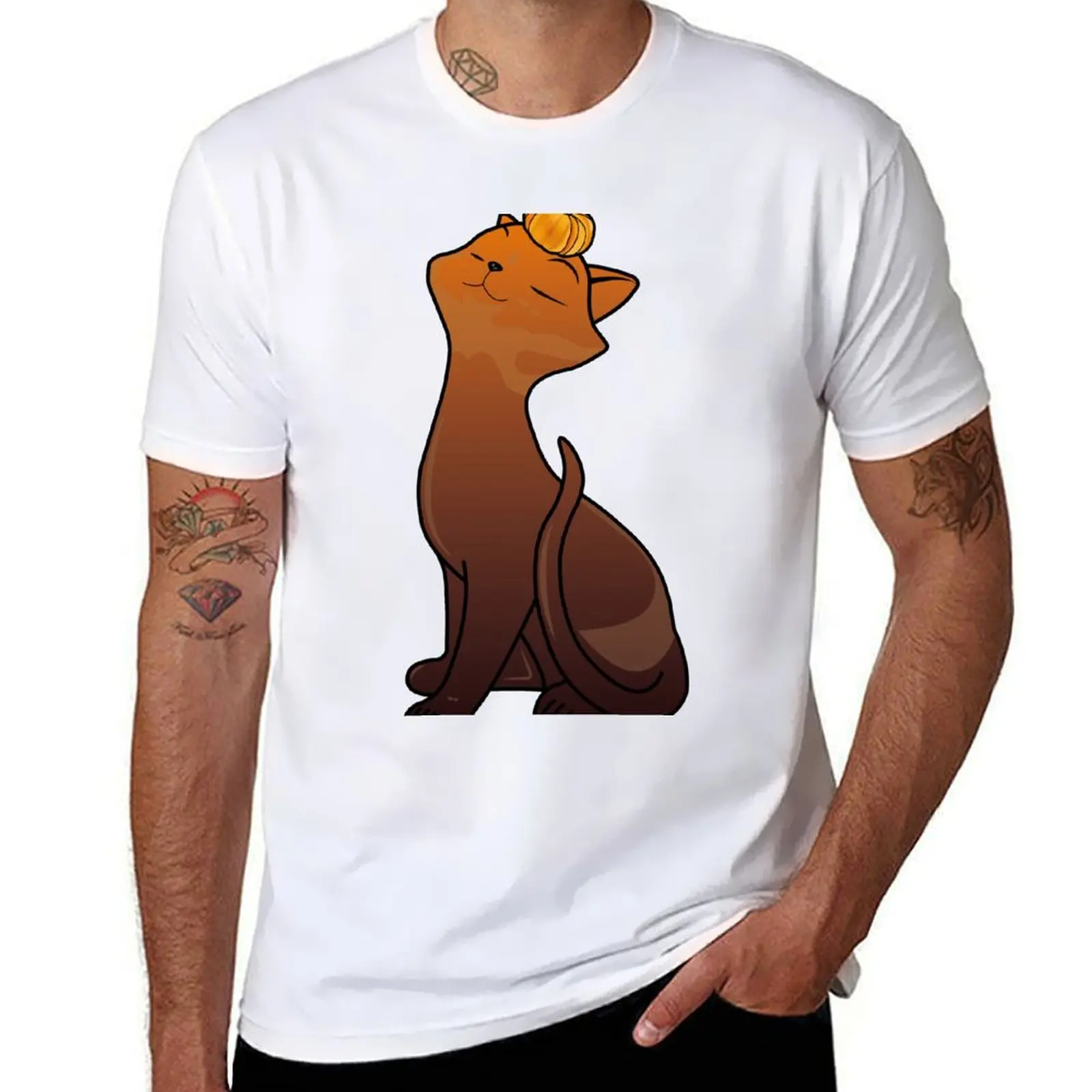 

Halloween Pumpkin Cat T-Shirt cotton t shirt pack t shirts for man pack white T-Shirt