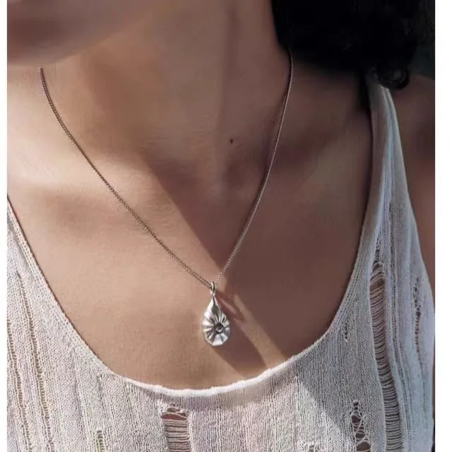 

Jenny&dave Jewelry Necklace Necklaces For Women Wrinkled Shell Necklace Women's Copper Plated Sweater Chain