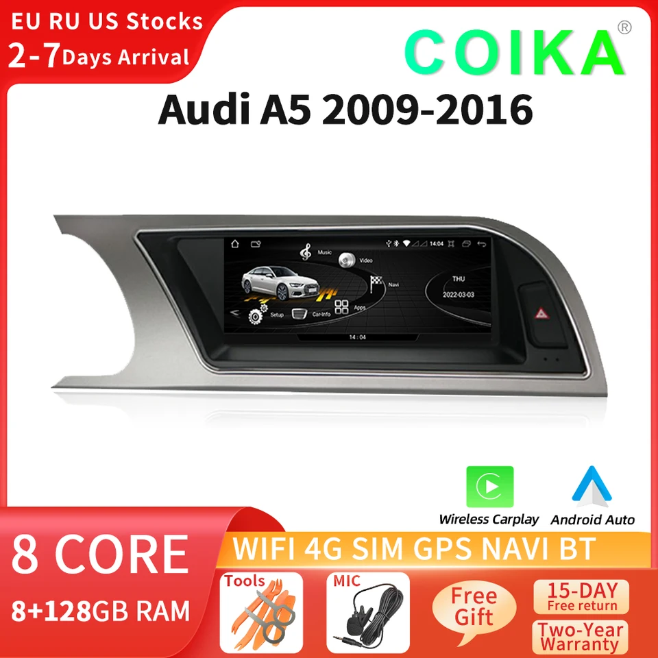 Audi A4 A5 2006~2016対応　Androidナビ 8 Core Android System Car Display Screen For Audi A5 09-16 WIFI 4G